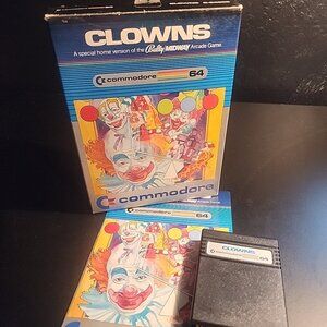 CLOWNS Commodore 64 Cartridge CIB Complete In Box W Manual